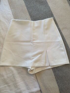 Zara White Skort with Front Slit